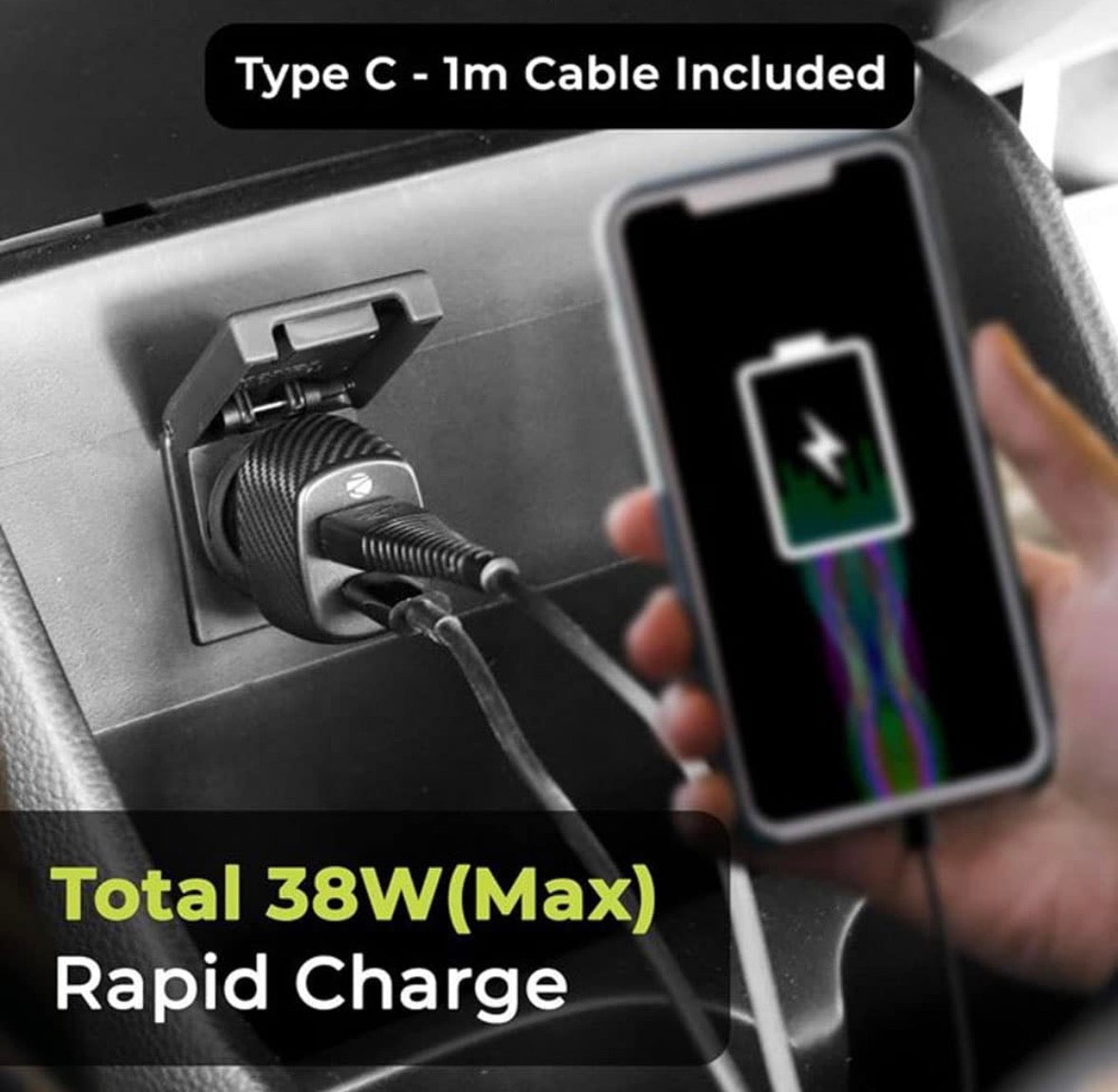 Killer Deals 40W Dual Port Fast Universal Car Charger-USB A + Type C Output