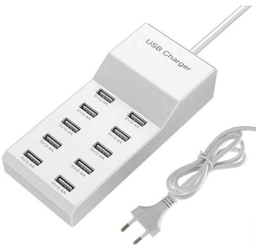 10-Port USB Charger Desktop Charging Station
