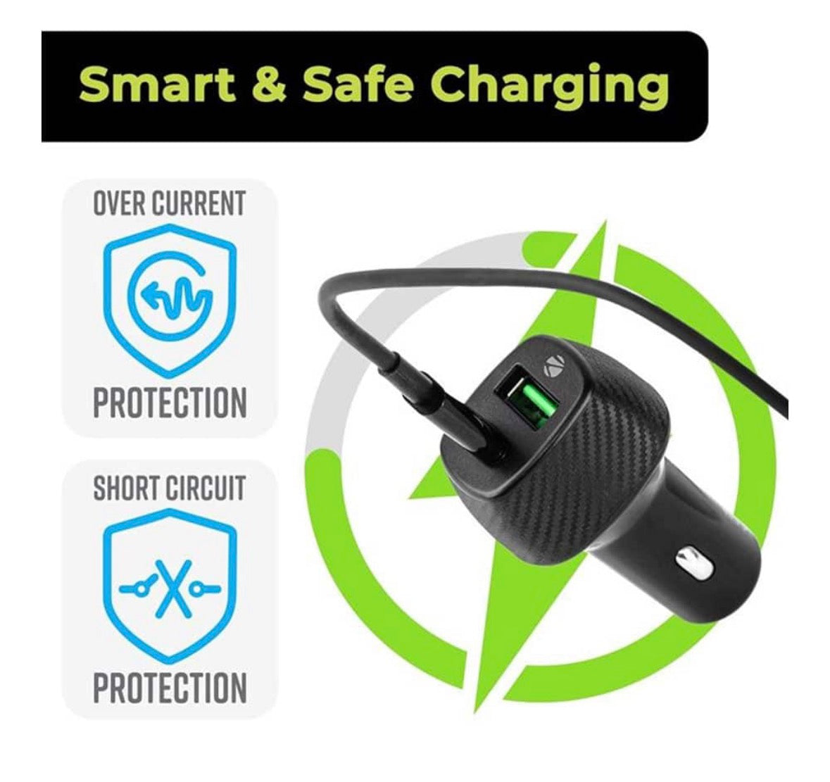 Killer Deals 40W Dual Port Fast Universal Car Charger-USB A + Type C Output